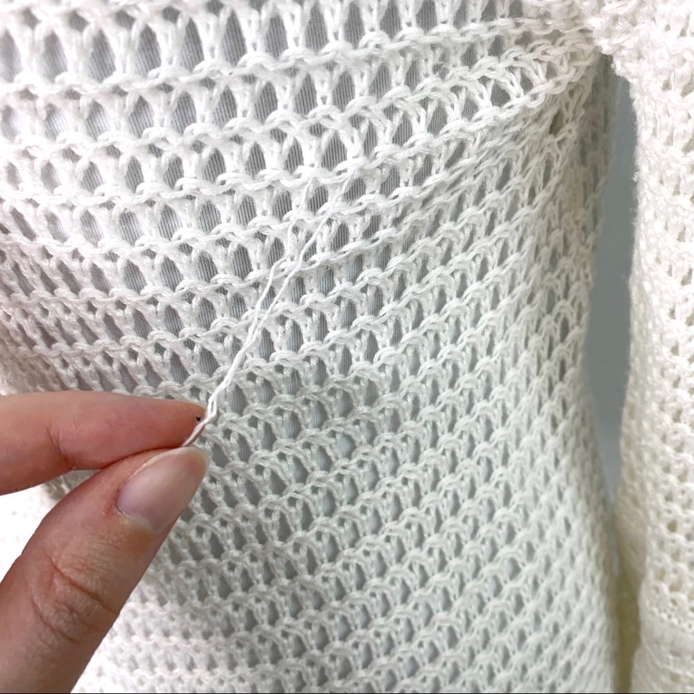 Fashion Avenue white loose knit open cardigan - Picture 2 of 10